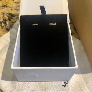 Mejuri 14k Yellow Gold Bar Studs NIB
